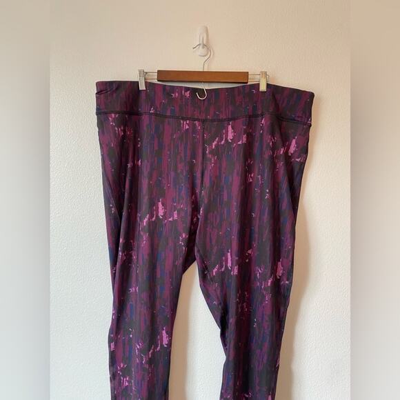 Woman Within Active Gym Athleisure Purple Black Workout Leggings Size 2X - Picture 2 of 9